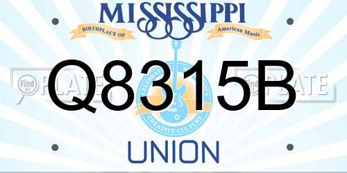 Q8315B Mississippi License Plate