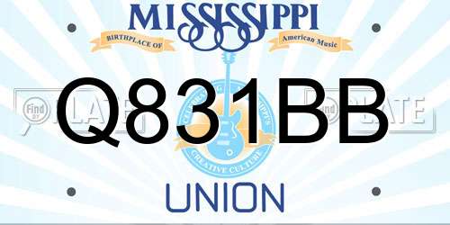 Q831BB Mississippi License Plate