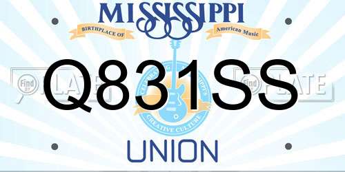 Q831SS Mississippi License Plate