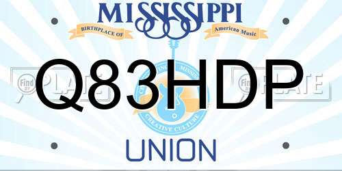 Q83HDP Mississippi License Plate