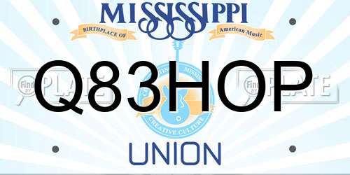 Q83HOP Mississippi License Plate
