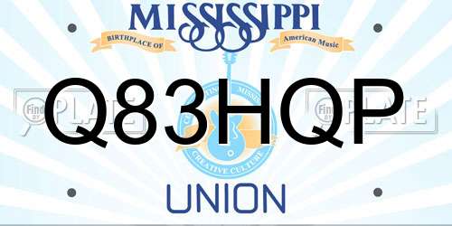 Q83HQP Mississippi License Plate