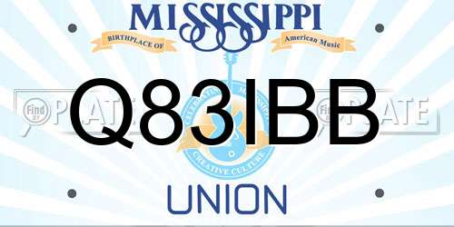 Q83IBB Mississippi License Plate