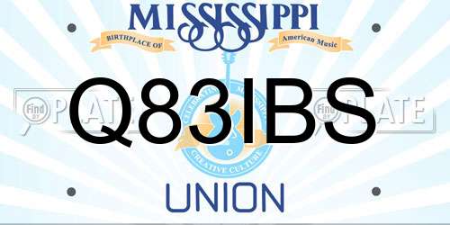 Q83IBS Mississippi License Plate