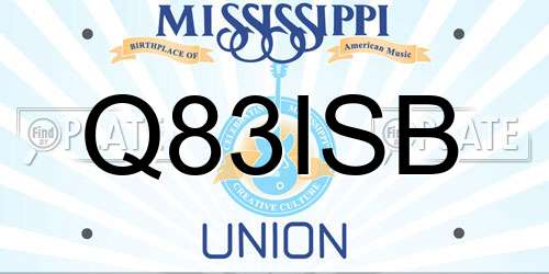 Q83ISB Mississippi License Plate