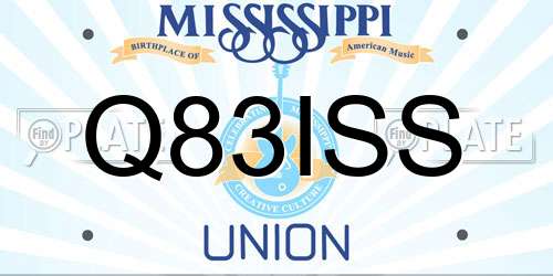 Q83ISS Mississippi License Plate