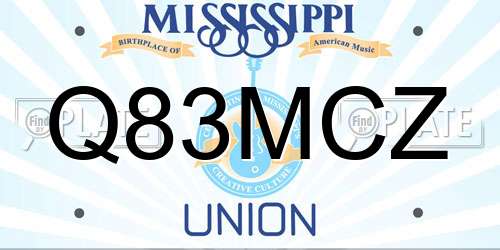 Q83MCZ Mississippi License Plate