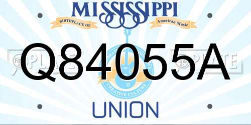 Q84055A Mississippi License Plate