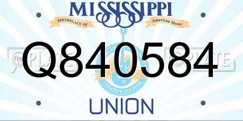 Q840584 Mississippi License Plate