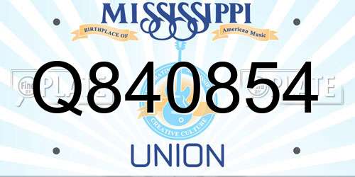 Q840854 Mississippi License Plate
