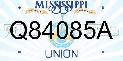Q84085A Mississippi License Plate