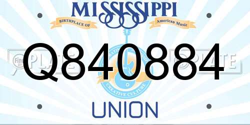 Q840884 Mississippi License Plate