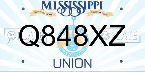 Q848XZ Mississippi License Plate