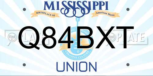 Q84BXT Mississippi License Plate