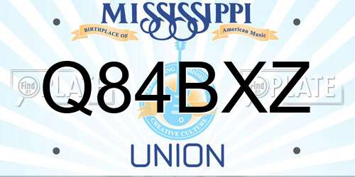 Q84BXZ Mississippi License Plate