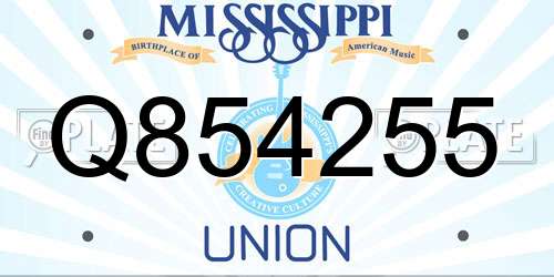 Q854255 Mississippi License Plate