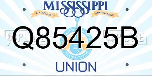 Q85425B Mississippi License Plate