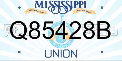 Q85428B Mississippi License Plate