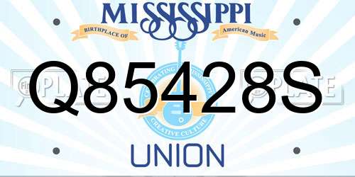 Q85428S Mississippi License Plate