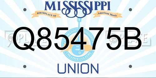 Q85475B Mississippi License Plate