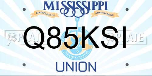 Q85KSI Mississippi License Plate