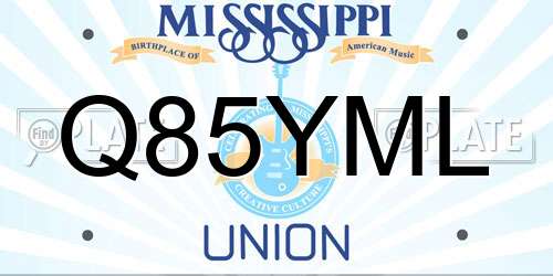Q85YML Mississippi License Plate