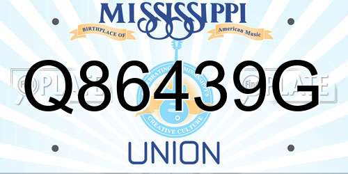 Q86439G Mississippi License Plate