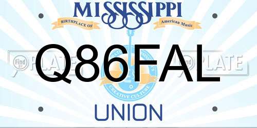 Q86FAL Mississippi License Plate