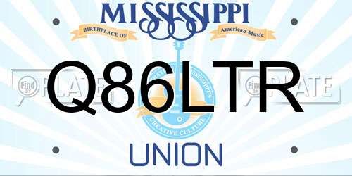 Q86LTR Mississippi License Plate