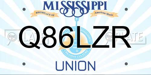 Q86LZR Mississippi License Plate