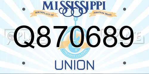 Q870689 Mississippi License Plate