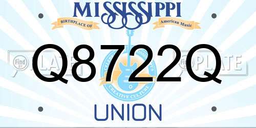 Q8722Q Mississippi License Plate
