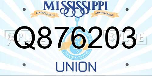 Q876203 Mississippi License Plate