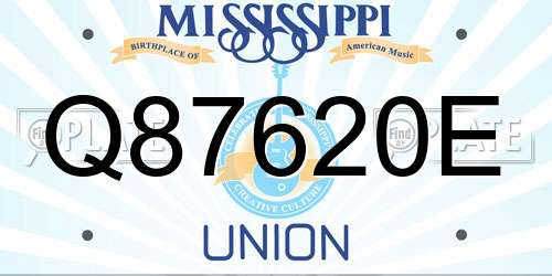 Q87620E Mississippi License Plate