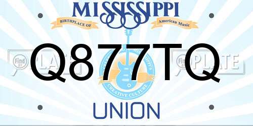 Q877TQ Mississippi License Plate