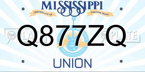 Q877ZQ Mississippi License Plate