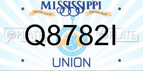 Q8782I Mississippi License Plate