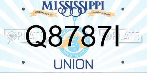 Q8787I Mississippi License Plate