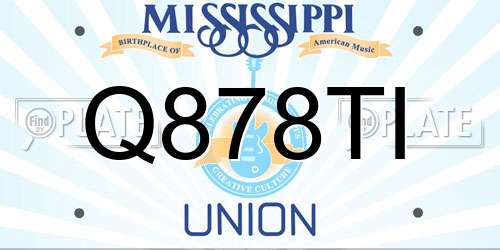 Q878TI Mississippi License Plate