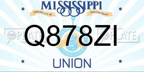Q878ZI Mississippi License Plate