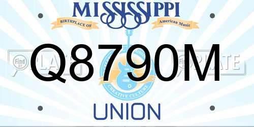 Q8790M Mississippi License Plate