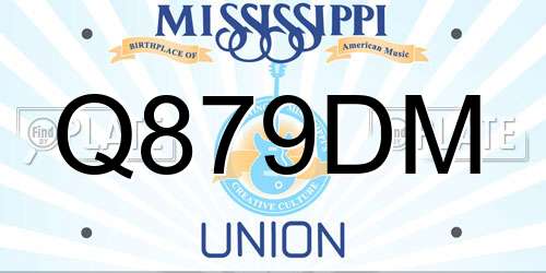 Q879DM Mississippi License Plate