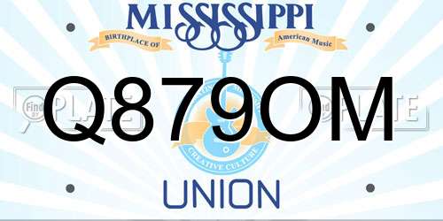 Q879OM Mississippi License Plate