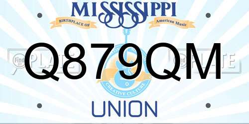 Q879QM Mississippi License Plate
