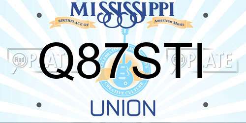 Q87STI Mississippi License Plate
