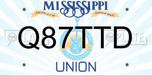 Q87TTD Mississippi License Plate