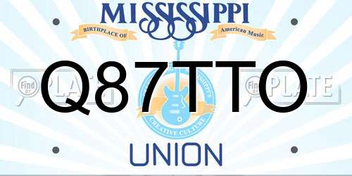 Q87TTO Mississippi License Plate