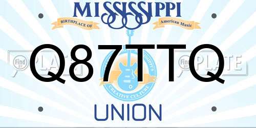 Q87TTQ Mississippi License Plate