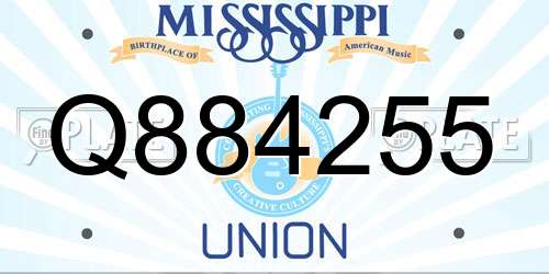 Q884255 Mississippi License Plate