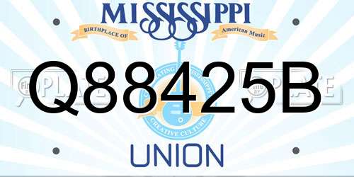 Q88425B Mississippi License Plate